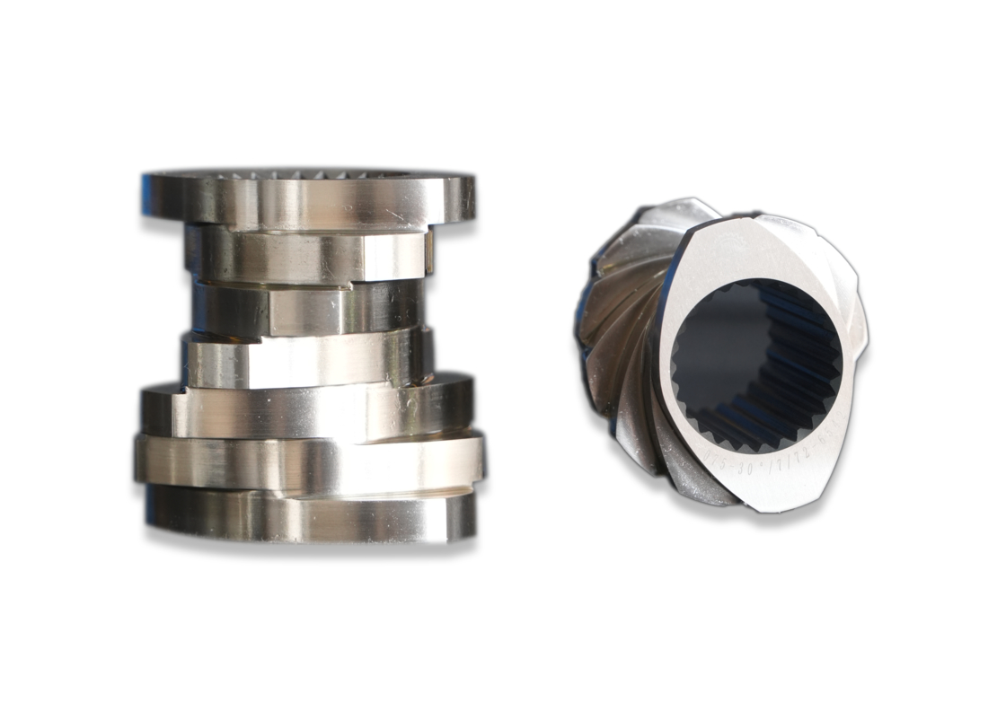 35/52/65/75/85/95mm Center Diameter Customized Material Screw Element and Barrels for Extruder Machine Parts CTE type