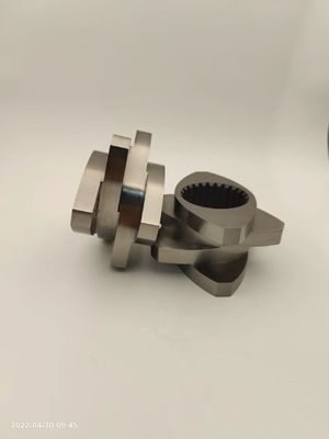 600rpm Customized Twin Screw Extruder Parts Threaded Block Plastic Granulator Accessories